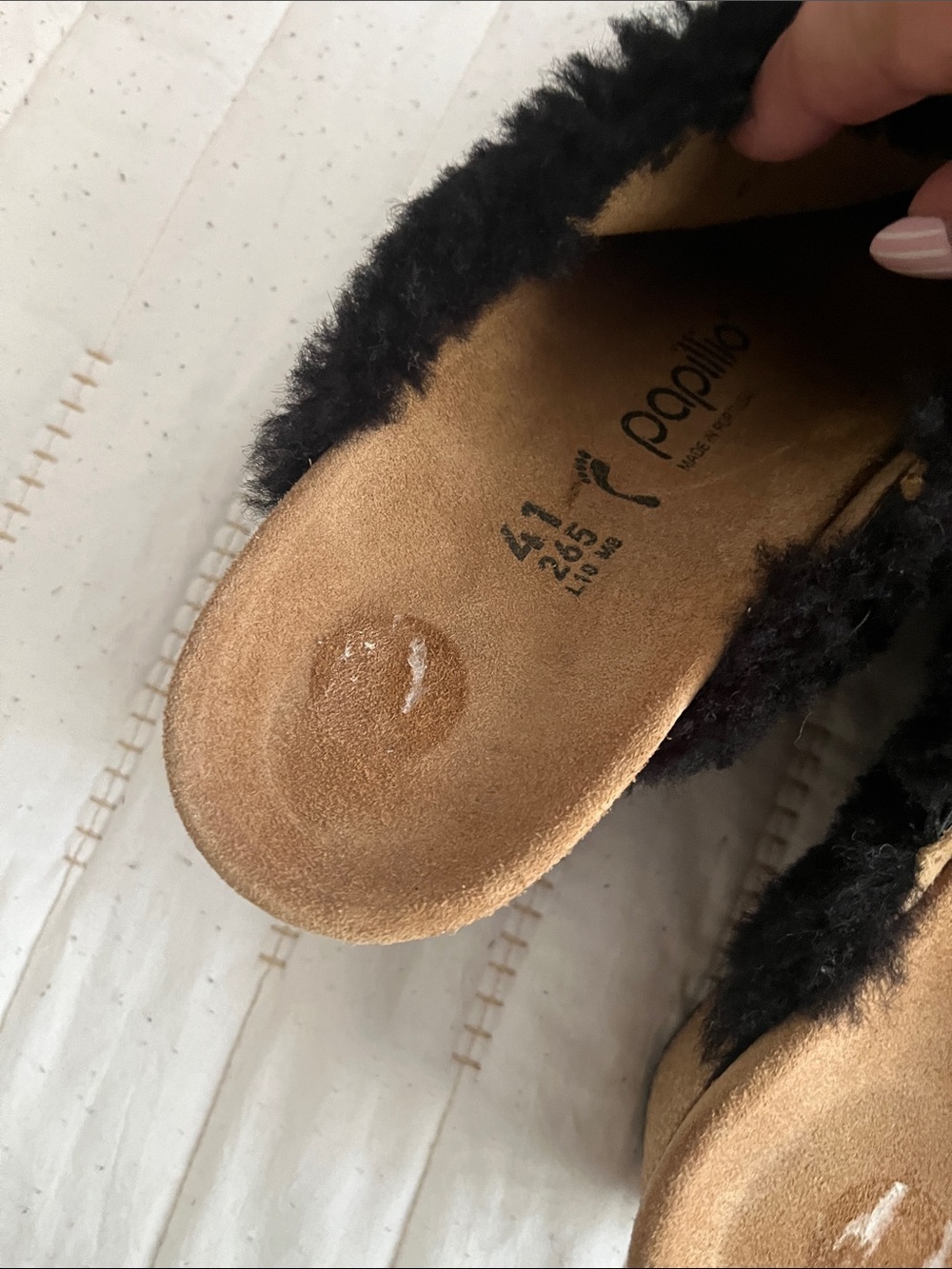 Papillio Black Faux Shearling Slide Clogs - Picture 3 of 4
